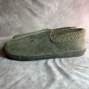 LB Evans Mens 11 Corduroy Slippers Sherpa Lined Slip On Moccasins